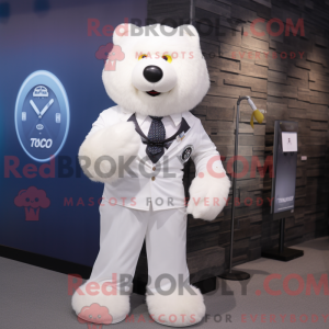 White Dog mascot costume...