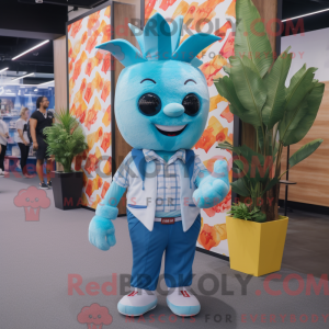 Sky Blue Pineapple mascot...