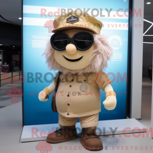 Beige Chief mascottekostuum...