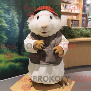 Hvit marsvin maskot drakt...