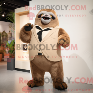 Tan Giant Sloth mascot...