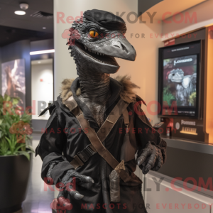Black Utahraptor mascot...