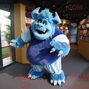 Blue Ogre maskotdraktfigur...