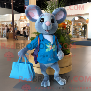 Blå mus maskot kostyme...