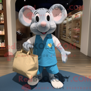 Blå mus maskot kostume...
