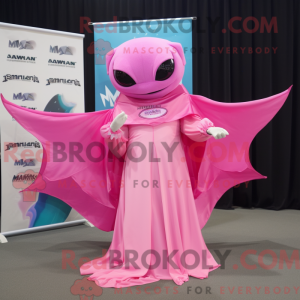 Pink Manta Ray maskot...