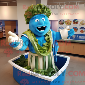 Blå Caesar Salat maskot...
