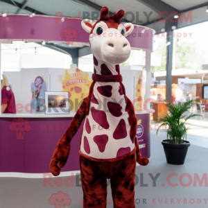 Maroon Giraffe maskot...
