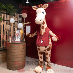 Maroon Giraffe maskot...