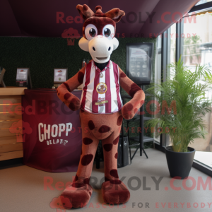 Maroon Giraffe maskot...