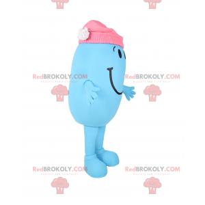 Smiling snowman mascot with pink cap - Redbrokoly.com