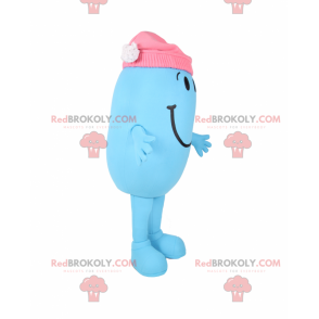 Lächelndes Schneemannmaskottchen mit rosa Kappe - Redbrokoly.com