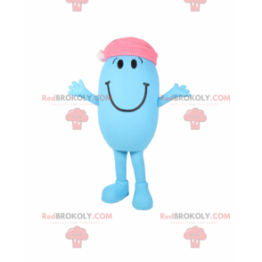 Smiling snowman mascot with pink cap - Redbrokoly.com