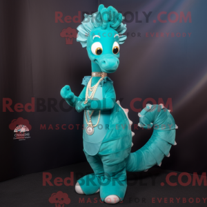Teal Seahorse mascot...