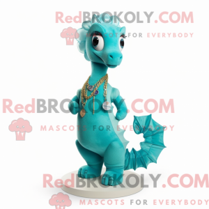 Teal Seahorse mascot...