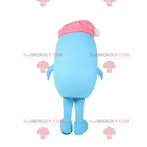 Le snögubbe maskot med rosa lock - Redbrokoly.com