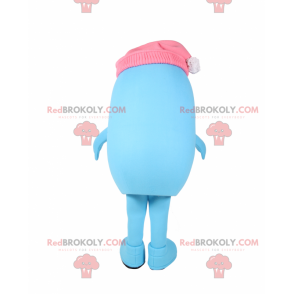 Le snögubbe maskot med rosa lock - Redbrokoly.com