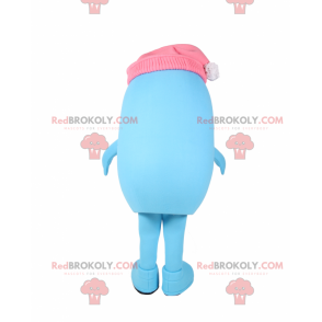 Smiling snowman mascot with pink cap - Redbrokoly.com