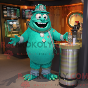 Turquoise Green Beer mascot...