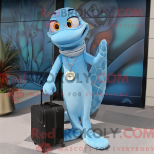 Sky Blue Anaconda mascot...