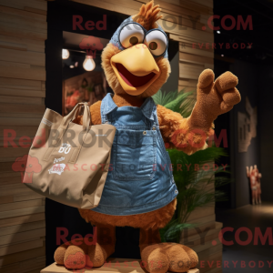 Brun kylling maskot kostume...
