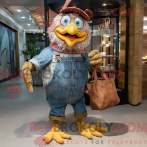 Brun kylling maskot drakt...