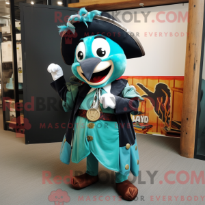 Postava maskota Teal Pirate...