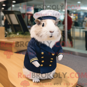 Navy Marsvin maskot kostume...