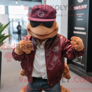 Maroon Sea Turtle mascot...