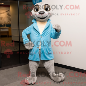 Himmelblå Meerkat maskot...