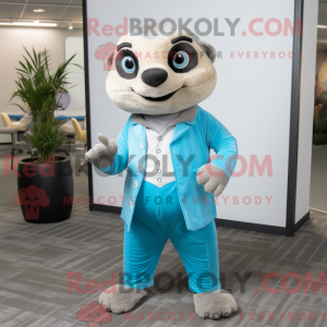 Himmelblå Meerkat maskot...