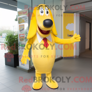 Gul pølser máscara com...