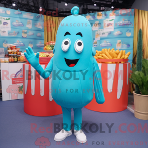 Cyan French Fries mascot...