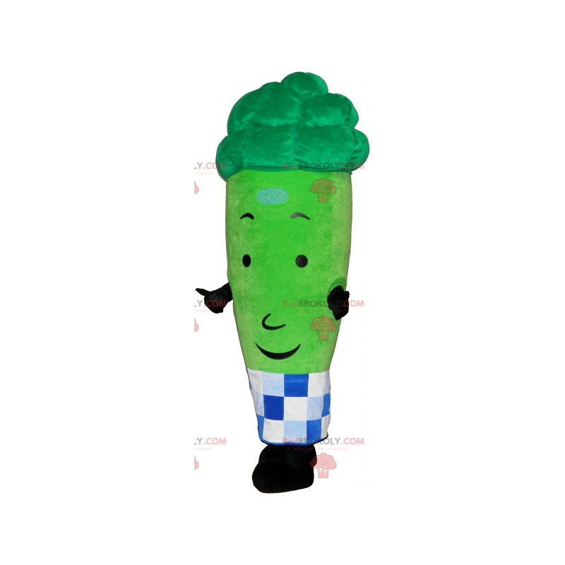Broccoli maskot med rutigt förkläde - Redbrokoly.com Broccoli maskot med rutigt förkläde - Redbrokoly.com