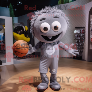 Grå Basketball Ball maskot...
