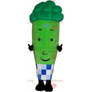 Broccoli mascot with checkered apron - Redbrokoly.com
