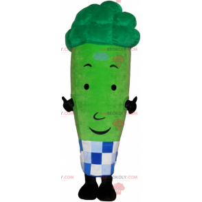 Broccoli mascot with checkered apron - Redbrokoly.com