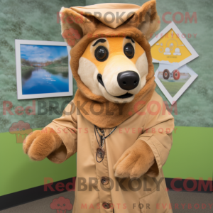 Tan Dingo mascottekostuum...