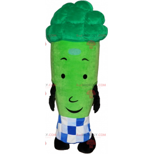 Broccoli mascot with checkered apron - Redbrokoly.com