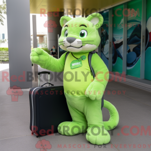 Lime Green Puma mascot...