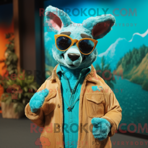 Turkis kænguru maskot...