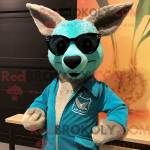 Turquoise Kangaroo mascot...