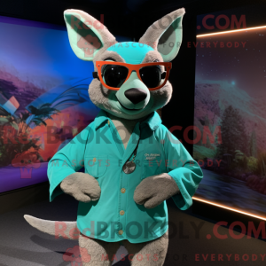 Turquoise Kangaroo mascot...