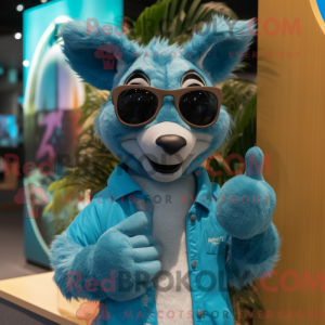 Turquoise Kangaroo mascot...