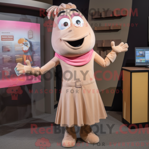 Tan Pink mascot costume...