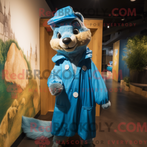 Blue Marten maskot kostume...