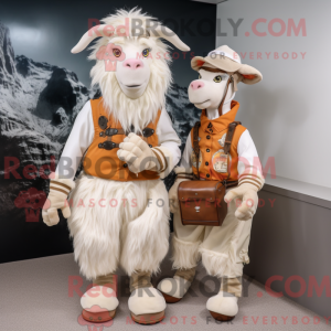 Beige Boer geit maskot drak...
