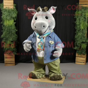 Olive Rhinoceros mascotte...