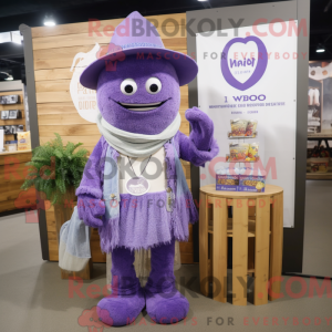 Lavendel Pho maskot kostume...