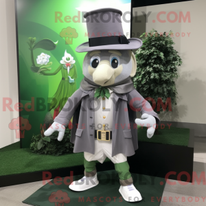 Grå Leprechaun Hat maskot...